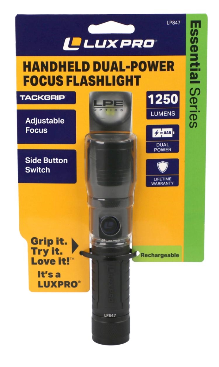 LP847 1250 Lumen Rechargeable Dual-Power Focus LED Flashlight