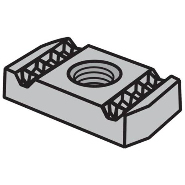 1005298 Silver Channel Nut for 0.25 in. H-Strut Channel - Springless Design - Specially Formed Steel Construction