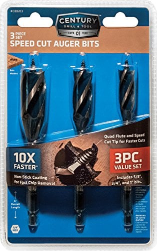 Picture of Century Drill & Tool 38603 Speed Cut Auger Bit Set&#44; 0.62 x 0.75 1 x 6 in. - 3 Piece