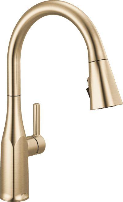 Delta Faucet 19728LF-CZ Delta Jakari Single Handle Pull-Down Kitchen Faucet, Champagne Bronze