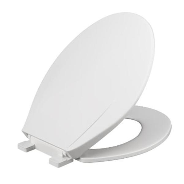 Jones Stephens P500EOIACF Slow-Close Elongated Plastic Toilet Seat, White