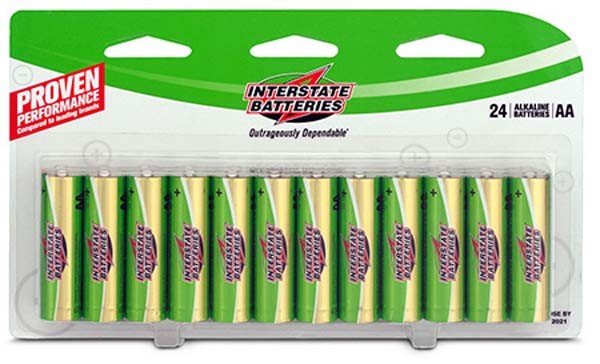 DRY0190 Alkaline Battery AA - 24 Count -  Interstate Batteries