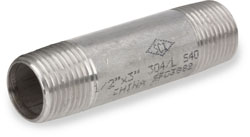 0.125 x 6 in. Pipe Nipple S40 Stainless Steel 304