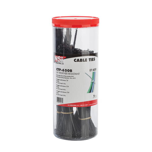 Cable Tie Canister, Black Assorted