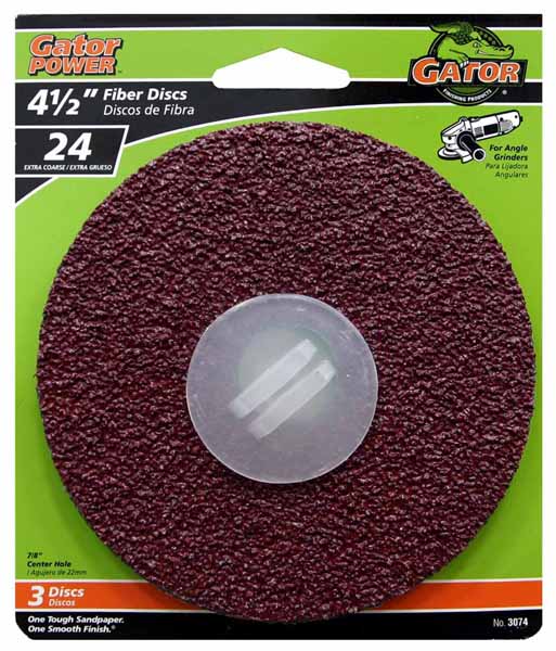 Picture of Ali Industries 3074 Fiber Disc&#44; 24 Grit - 0.875 x 4.5 in.