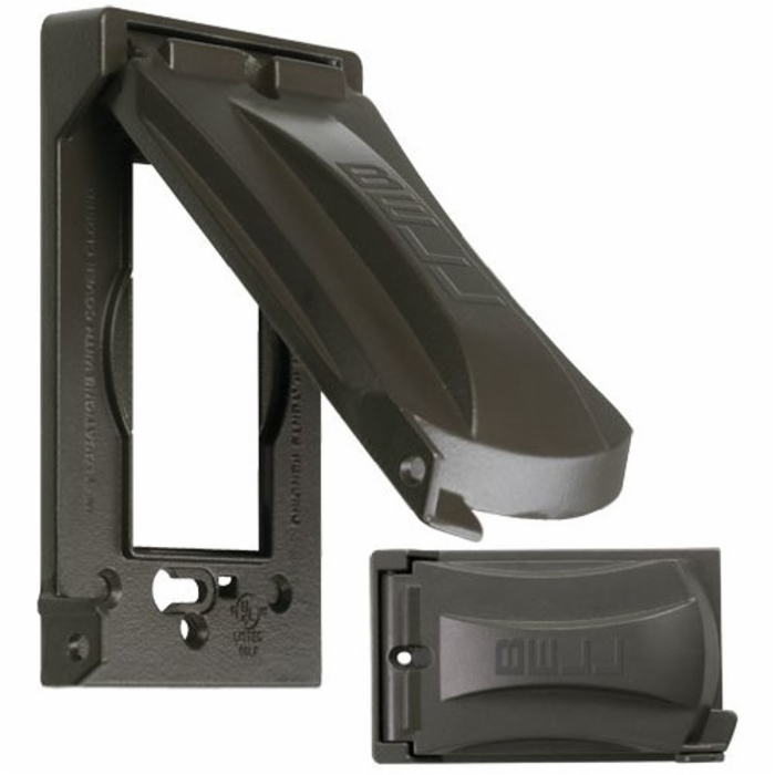 One Gang Vertical 12 in. 1 Cover, Bronze