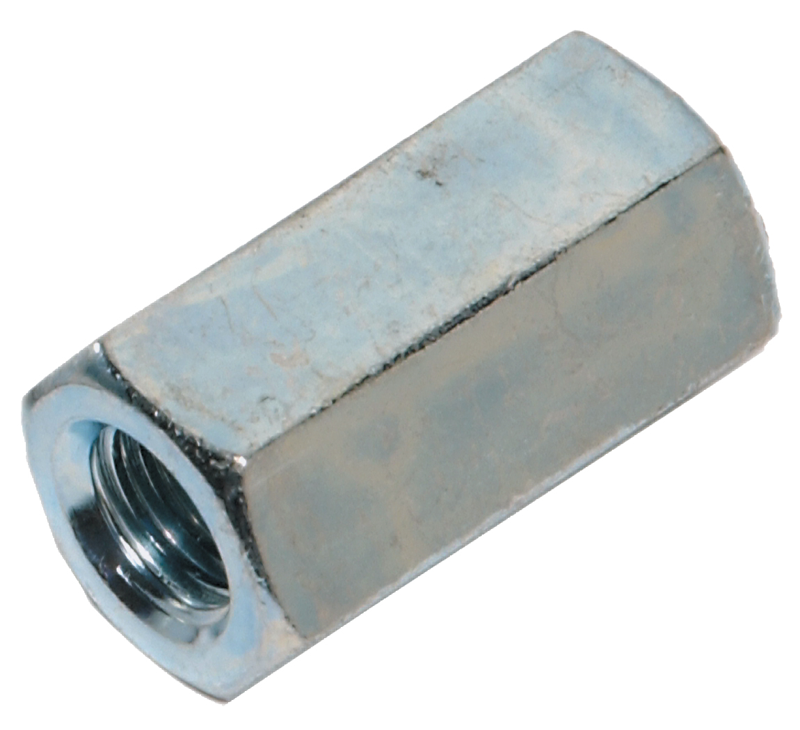 Zinc Coupling Nut, 0.5 x 1.75 in. - Pack of 2