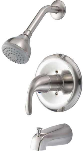 Single Handlee Press Bal Valve Tub & Shower - Chrome