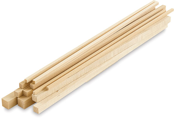 Brown 0.875 in. x 36 in. Square Dowel Tip - Pack of 12