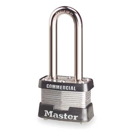 Padlock, Keyed Alike, Long Shackle, Rectangular Steel Body, Steel Shackle, 5/8 in W