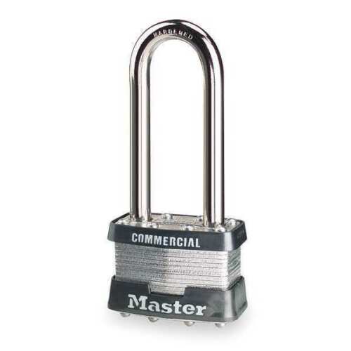 Padlock, Keyed Alike, Long Shackle, Rectangular Steel Body, Steel Shackle, 3/4 in W