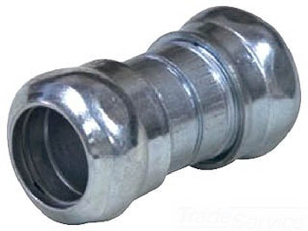 EMT Coupling, Compression, Steel, Zinc Plated