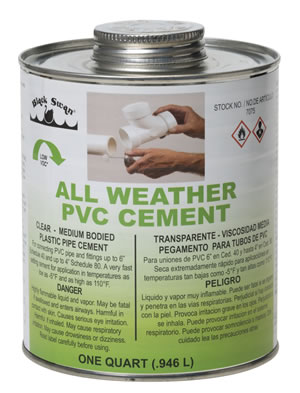 All Weather PVC Solvent Cement, Clear - 16 oz