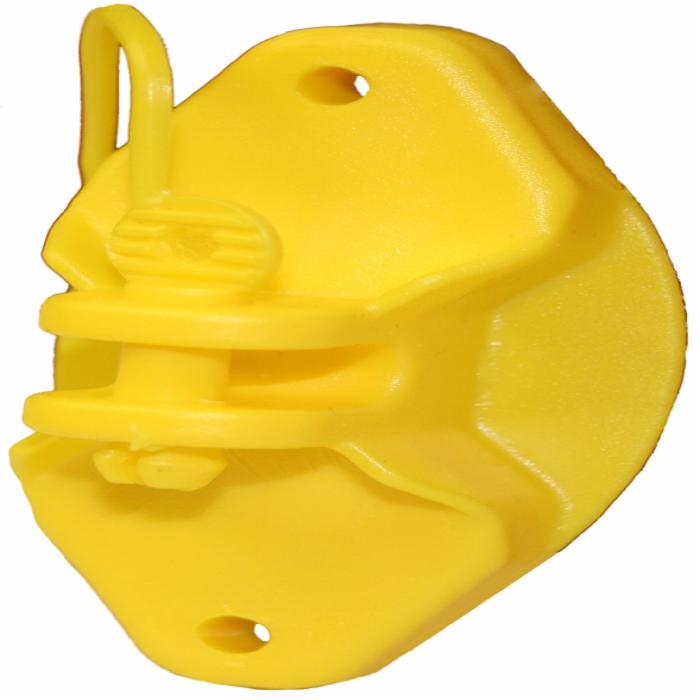 Pinlock Insulator for Wood Post - Yellow