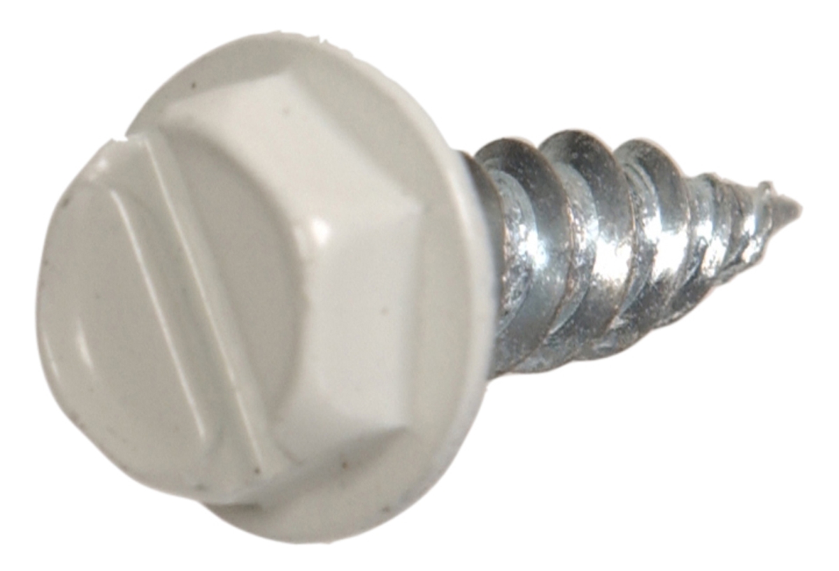 7 x 0.5 in. Gutter Screw, White - 10 Per Card - Pack of 10