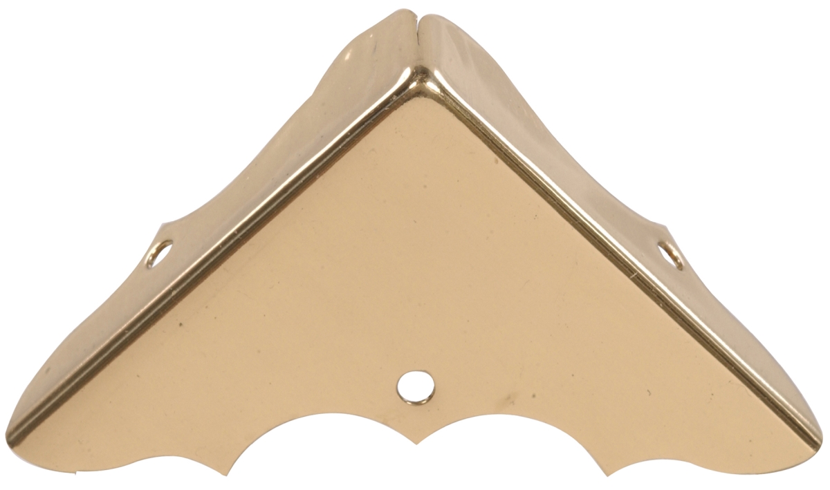 Carded - Decorative Corner Brace, Solid & Brite Brass - 0.56 in.