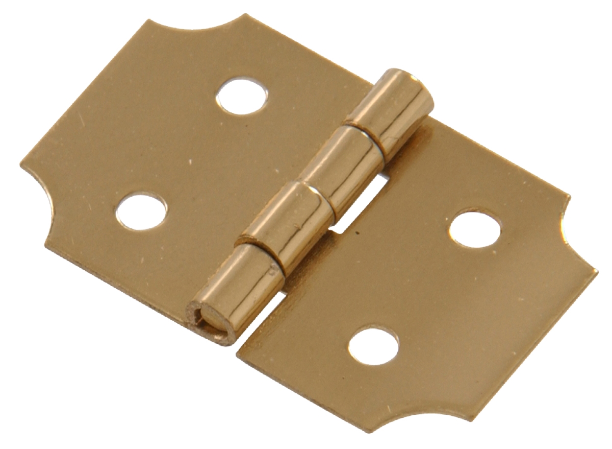 851196 Carded - Decorative Hinges, Solid & Brite Brass - 0.625 in.