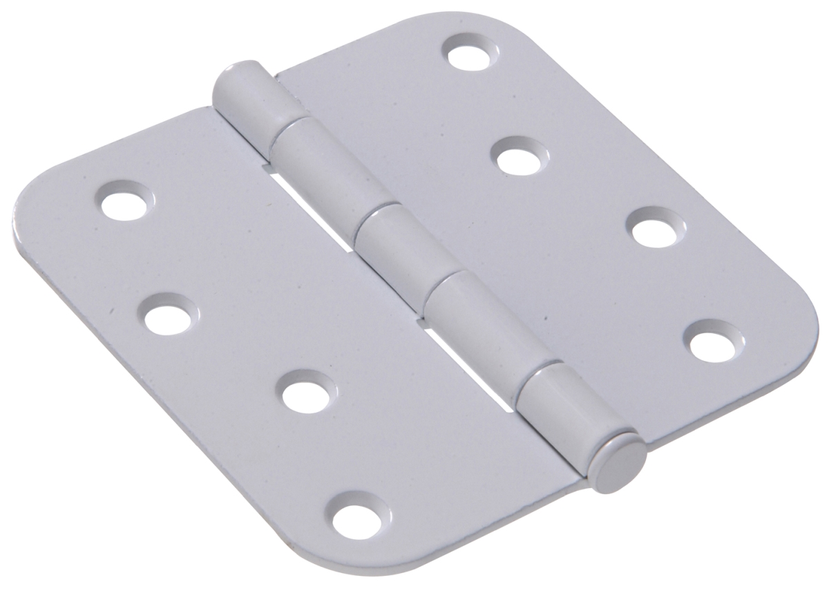 0.625 x 4 in. Carded Round Corner Full Mortise Hinges, White