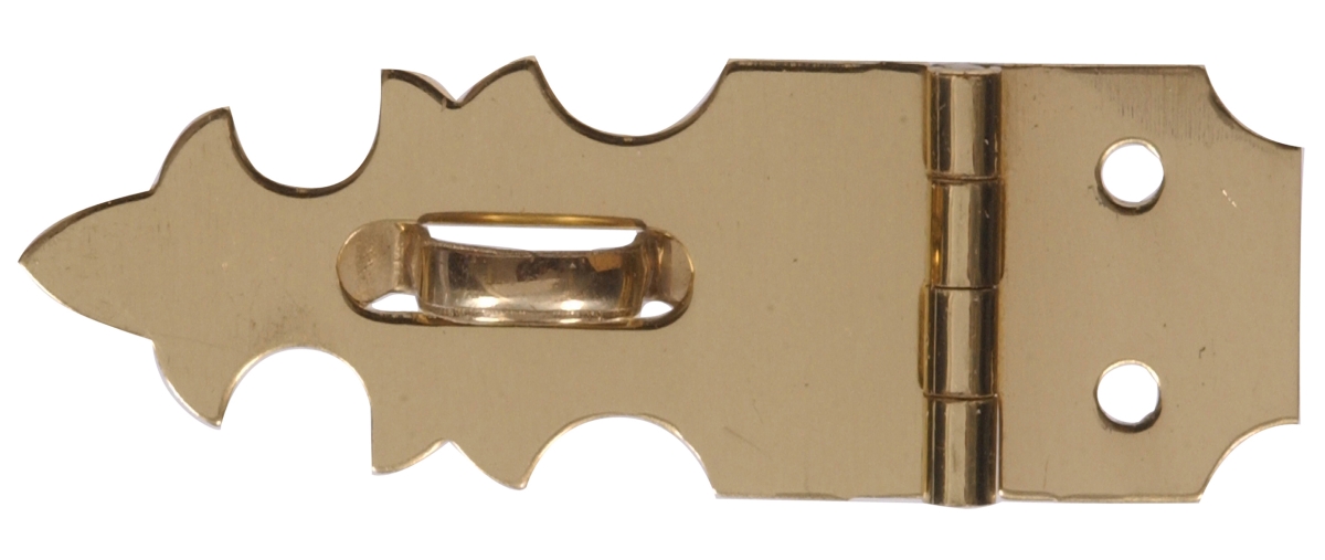 Carded - Decorative Hasp Hinges, Solid & Brite Brass - 0.625 in.