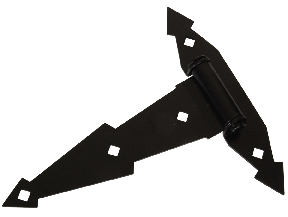 Carded - Ornamental Spring T- Hinge, Black - 8 in.