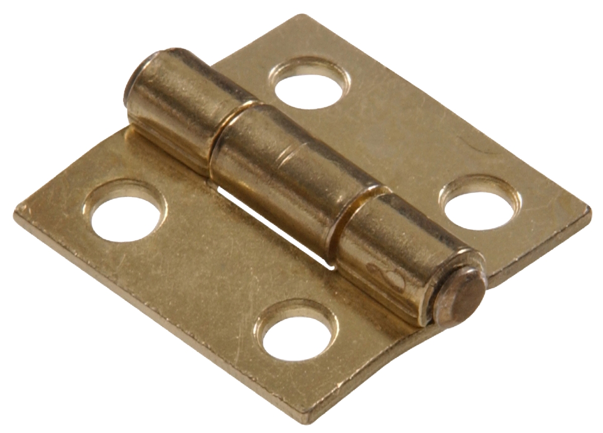 Carded - Light Narrow Hinges Fixed Pin, Brass Plated - 2.5 in.