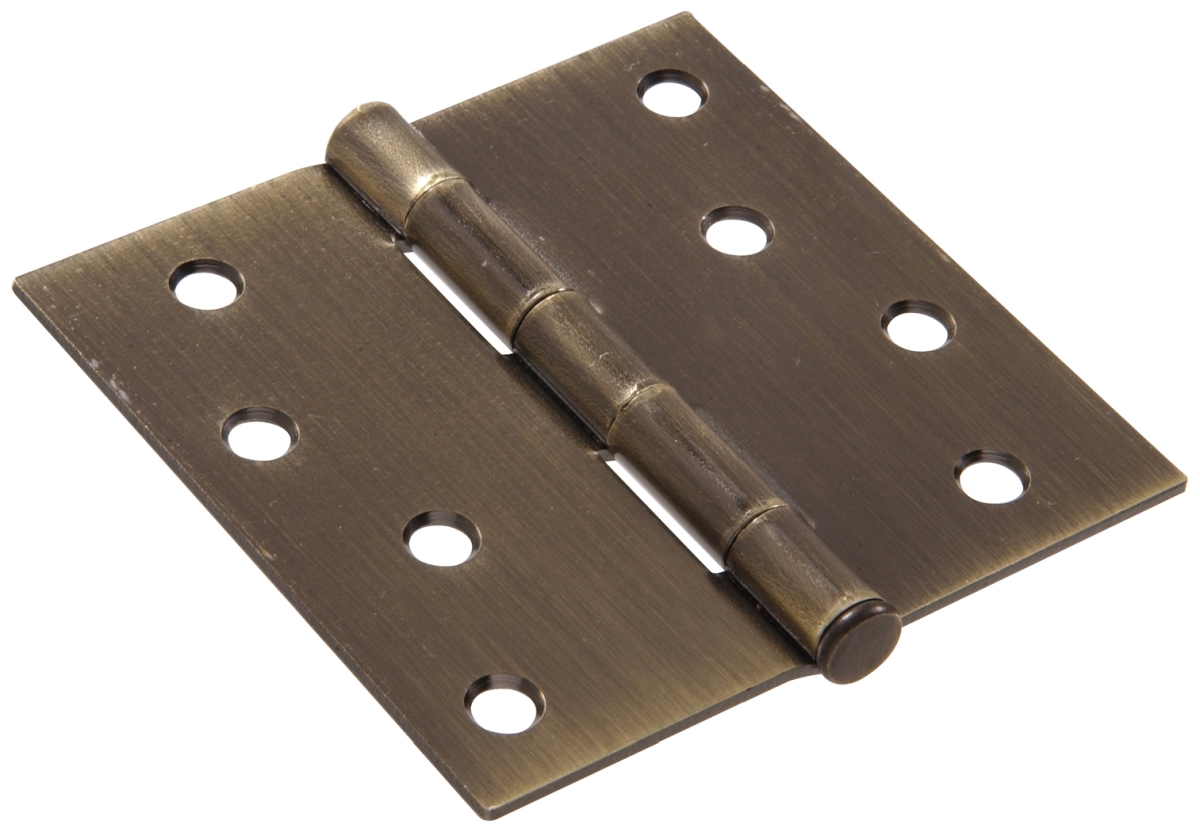 Carded - Hinge Square Full Mortise, Antique Brass - 4 in.