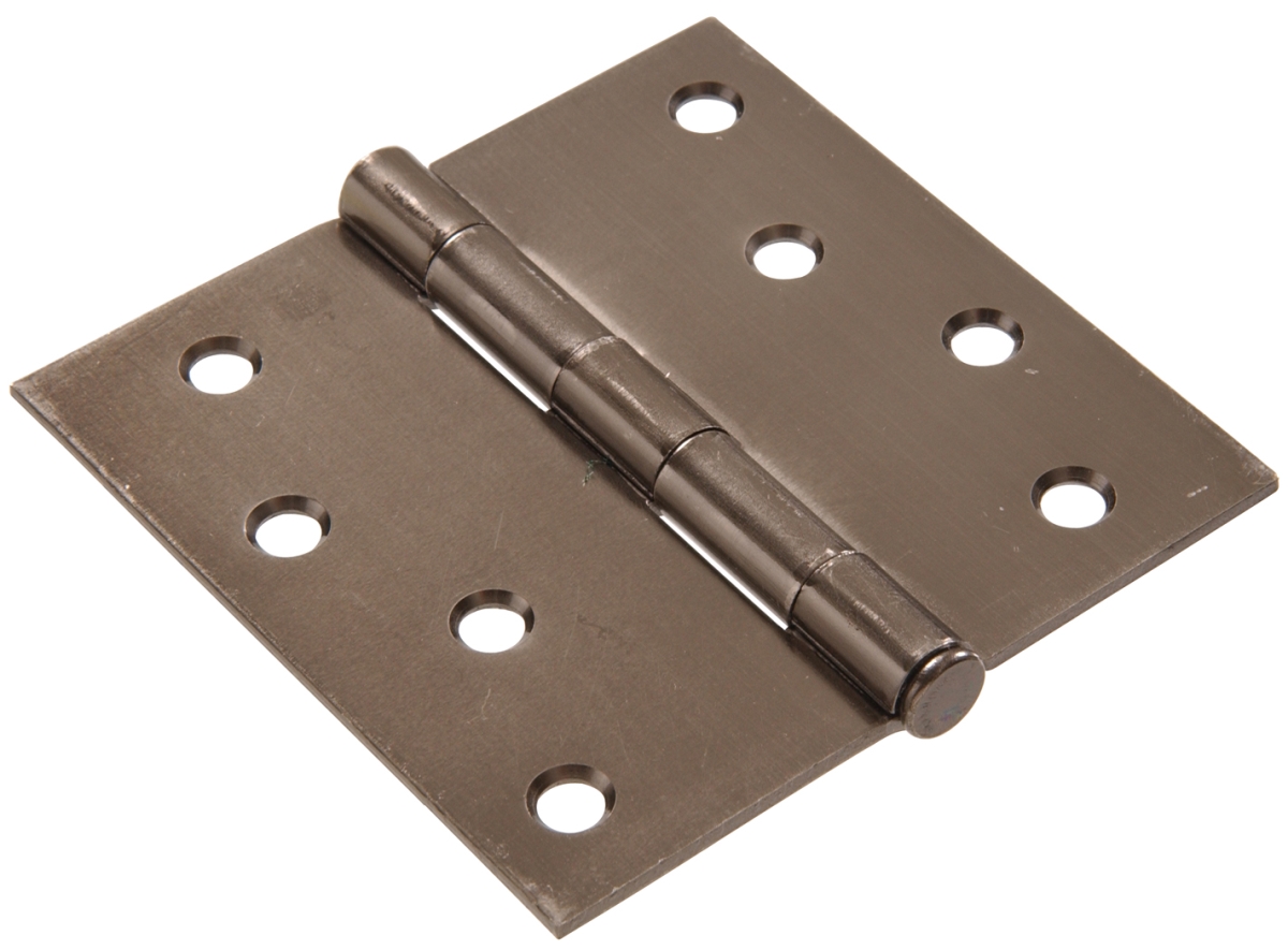 Carded - Square Full Mortise Hinges, Pewter - 4 in.