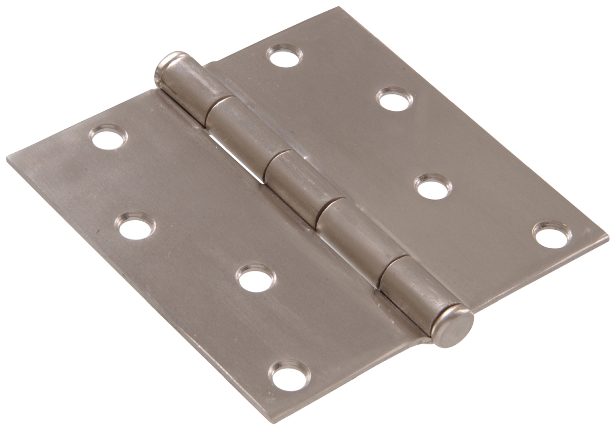 Carded - Square Full Mortise Hinges, Satin Nickel - 4 in.