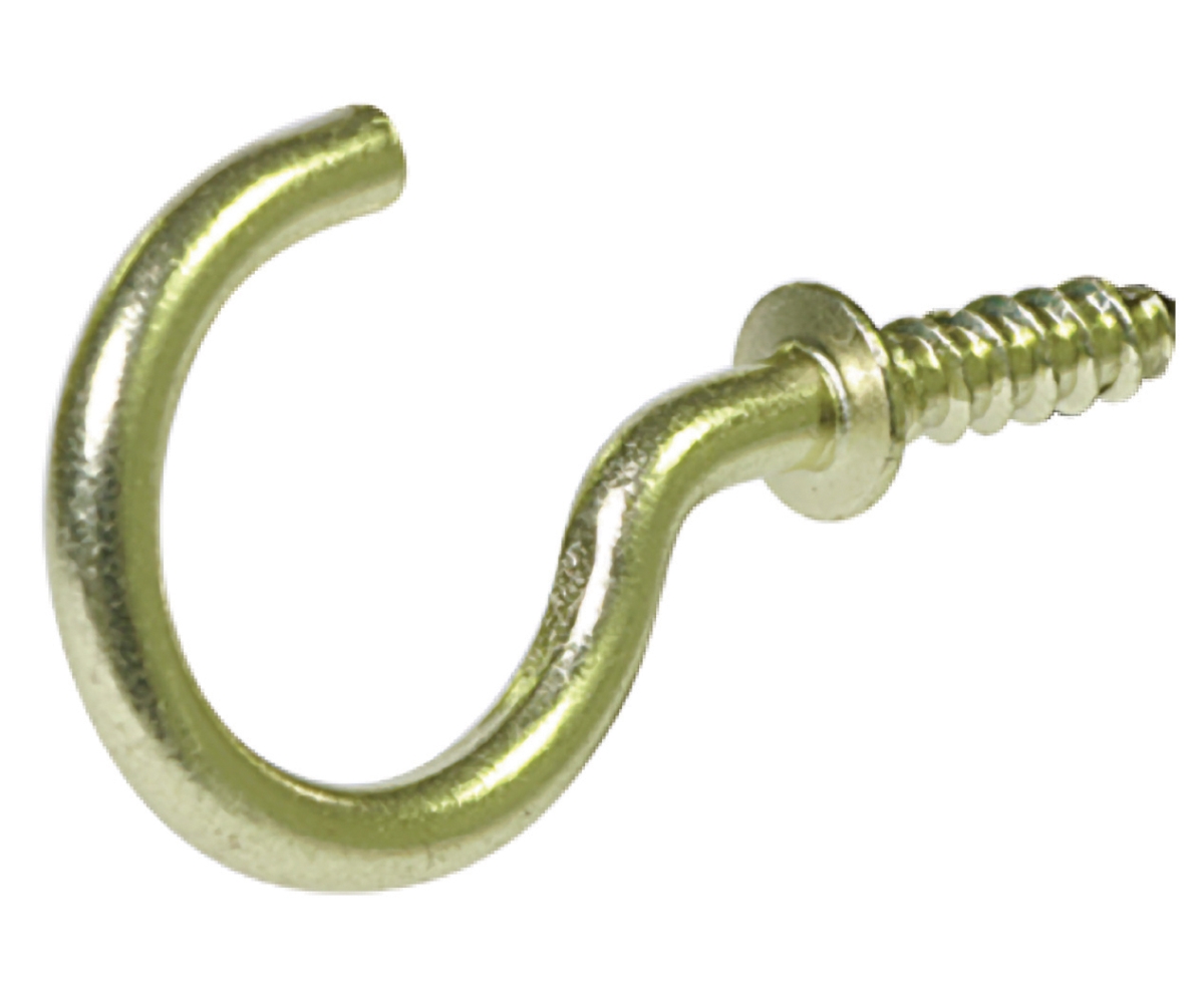 Carded - Solid Brass Cup Hook - 0.75 in.