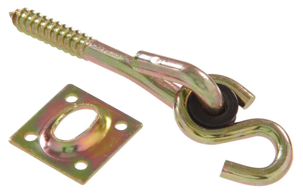 Carded - Swing Hook Kit With Lag Screw, Zinc & Yellow Dichromate