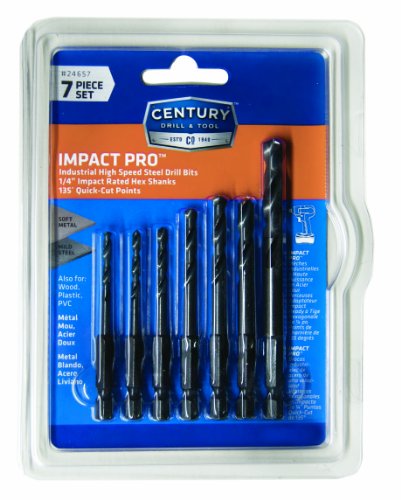 Picture of Century Drill & Tool 24657 Black Oxide Impact Pro Drill Bit Set - 7 Piece