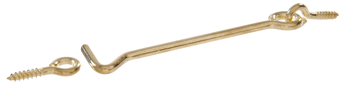 Carded - Gate Hook & Eye Latches, Solid & Brite Brass - 1.5 in.
