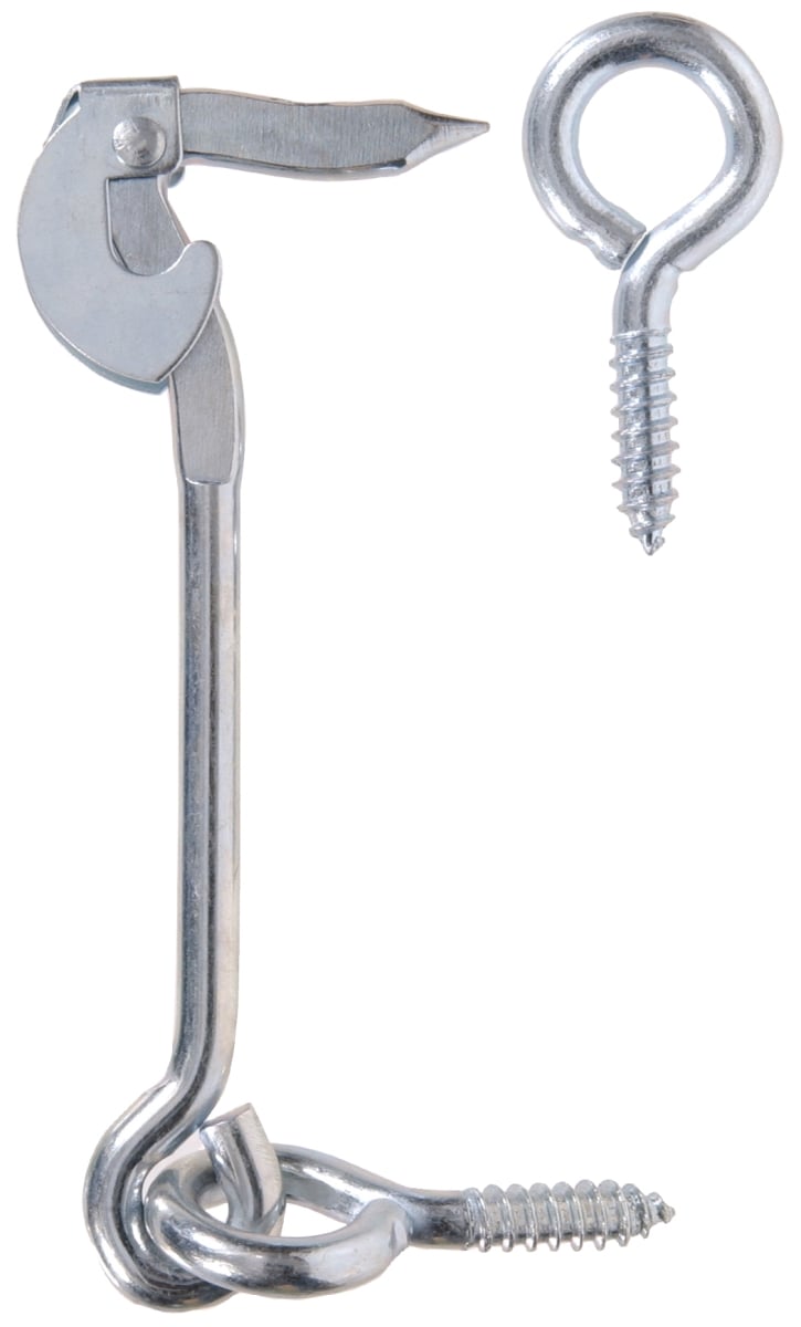Carded - Zinc Safety Gate Hook & Eye Latches, 6 in.