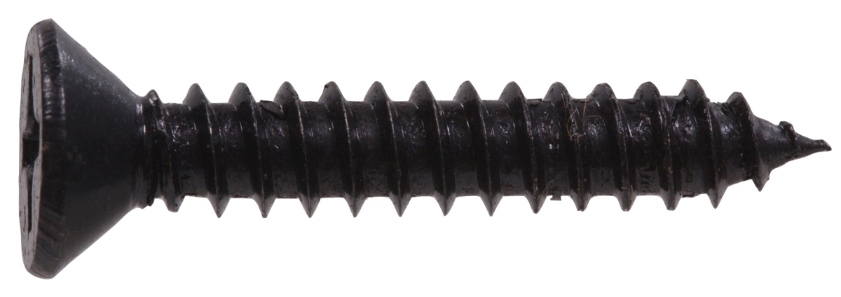 Carded - Wood Screw, Black - 12 x 1.25 in.