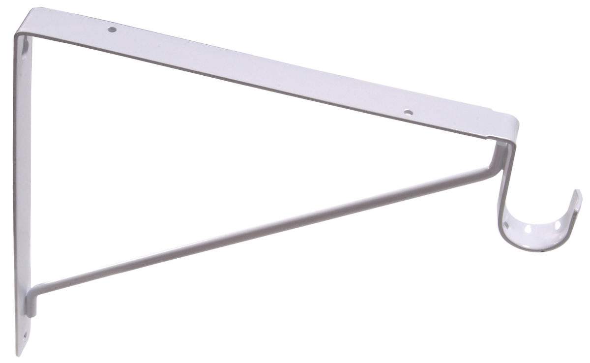 852013 Flagged - Shelf & Rod Bracket White Fixed - Pack of 2