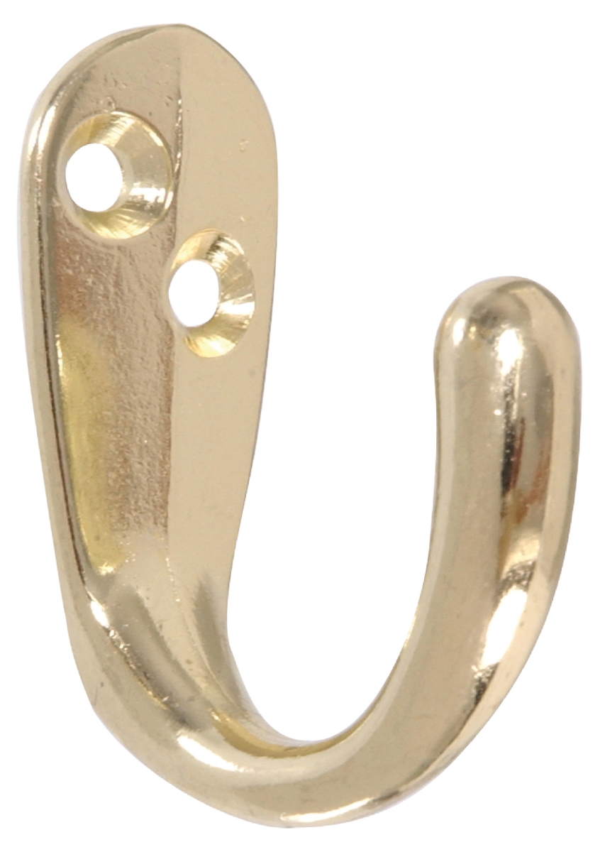 Carded - Clothes Hook, Brass Plated