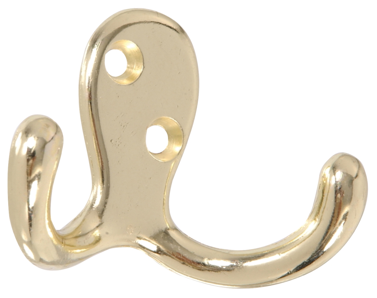 852083 Carded - Double Clothesline Hook Bolts, Brass Plated