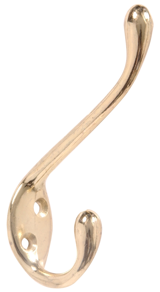 Carded - Heavy Duty Garment Hook, Brass Plated