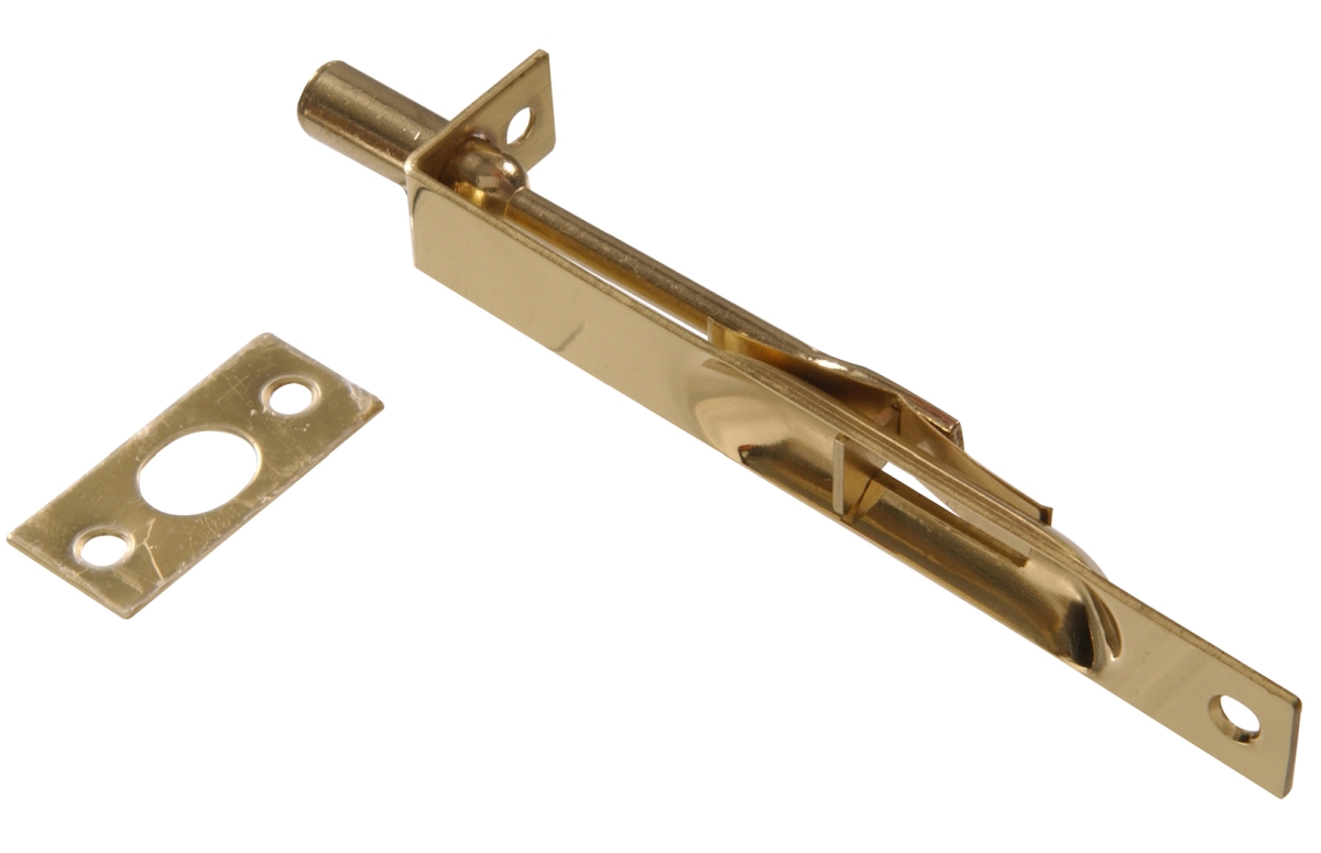852229 Carded - Flush Bolt, Solid & Brite Brass - 6 in.