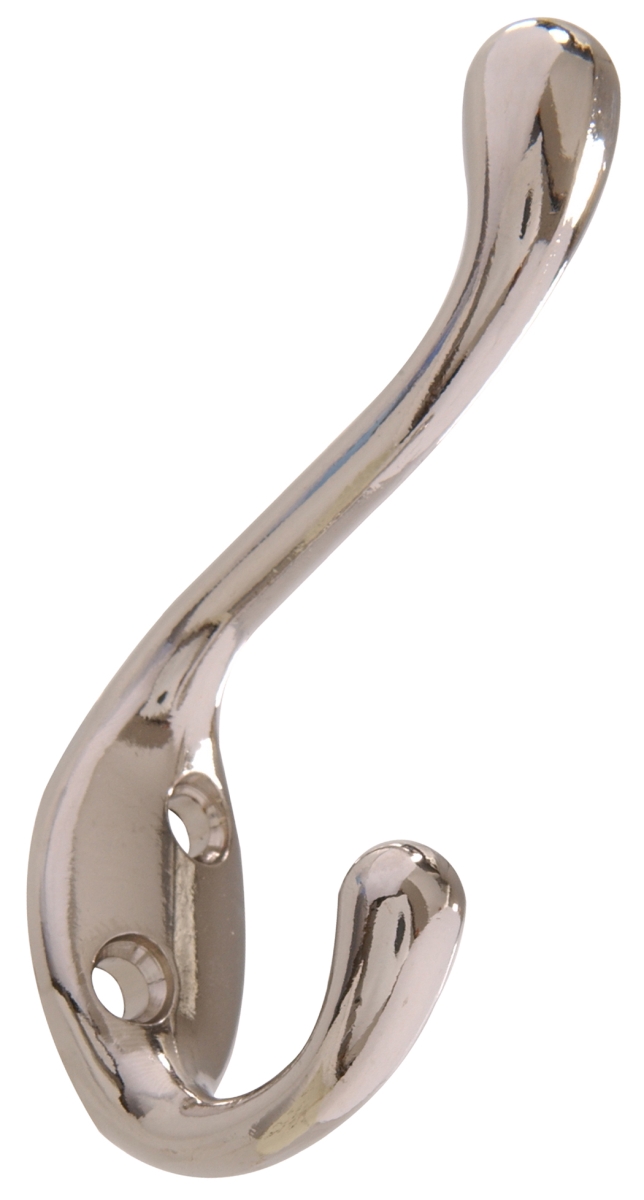 852308 Carded - Heavy Duty Coat & Hat Hook Nickel