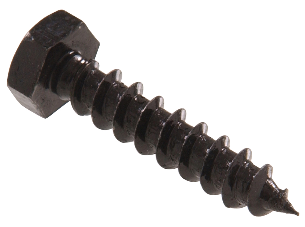 Carded - Large Screw, Black - 0.312 x 1.5 in.
