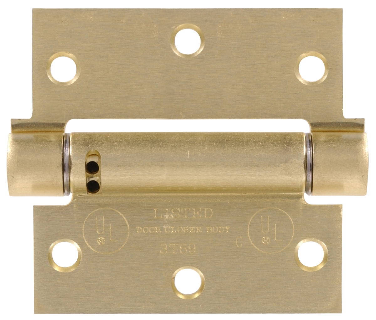 852547 Carded - Square Corner Spring Hinges, Satin Brass - 4 in.