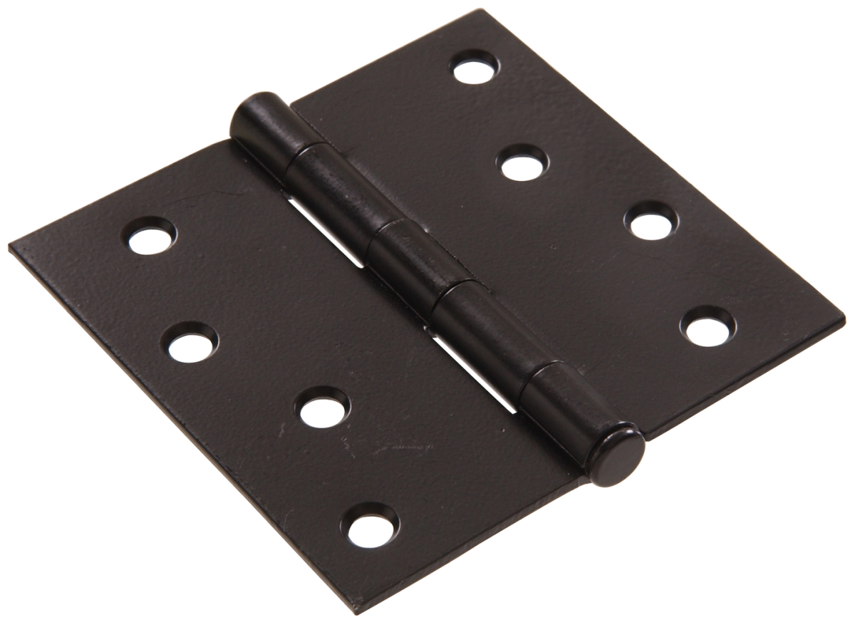 Carded - Square Full Mortise Hinges, Black - 4 in.