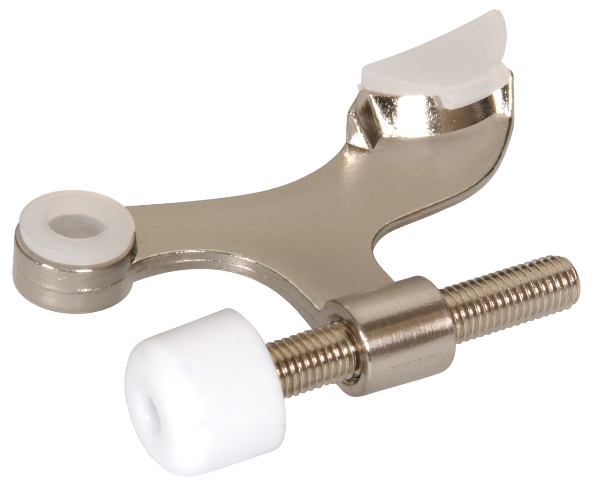 Brass Plated - Hinge Pin Door Stops Solid & Hollow Doors, Satin Nickel