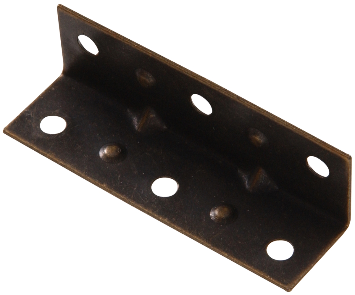 Carded - Inside Corner Braces, Antique Brass - 3.5 x 0.75 in.