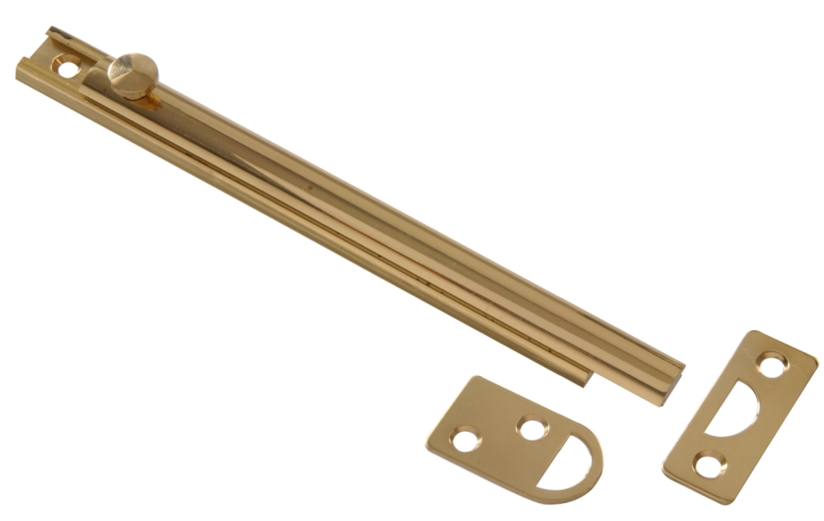 Carded - Surface Bolt, Solid & Brite Brass - 6 in.