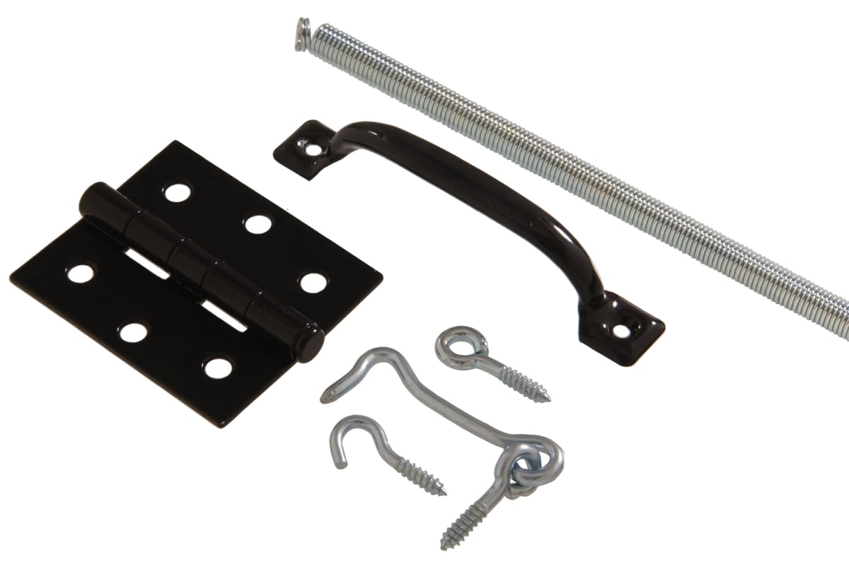 853123 Carded - Screen Door Hardware Set, Black