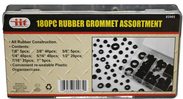 Rubber Grommet Assortment - 180 Piece