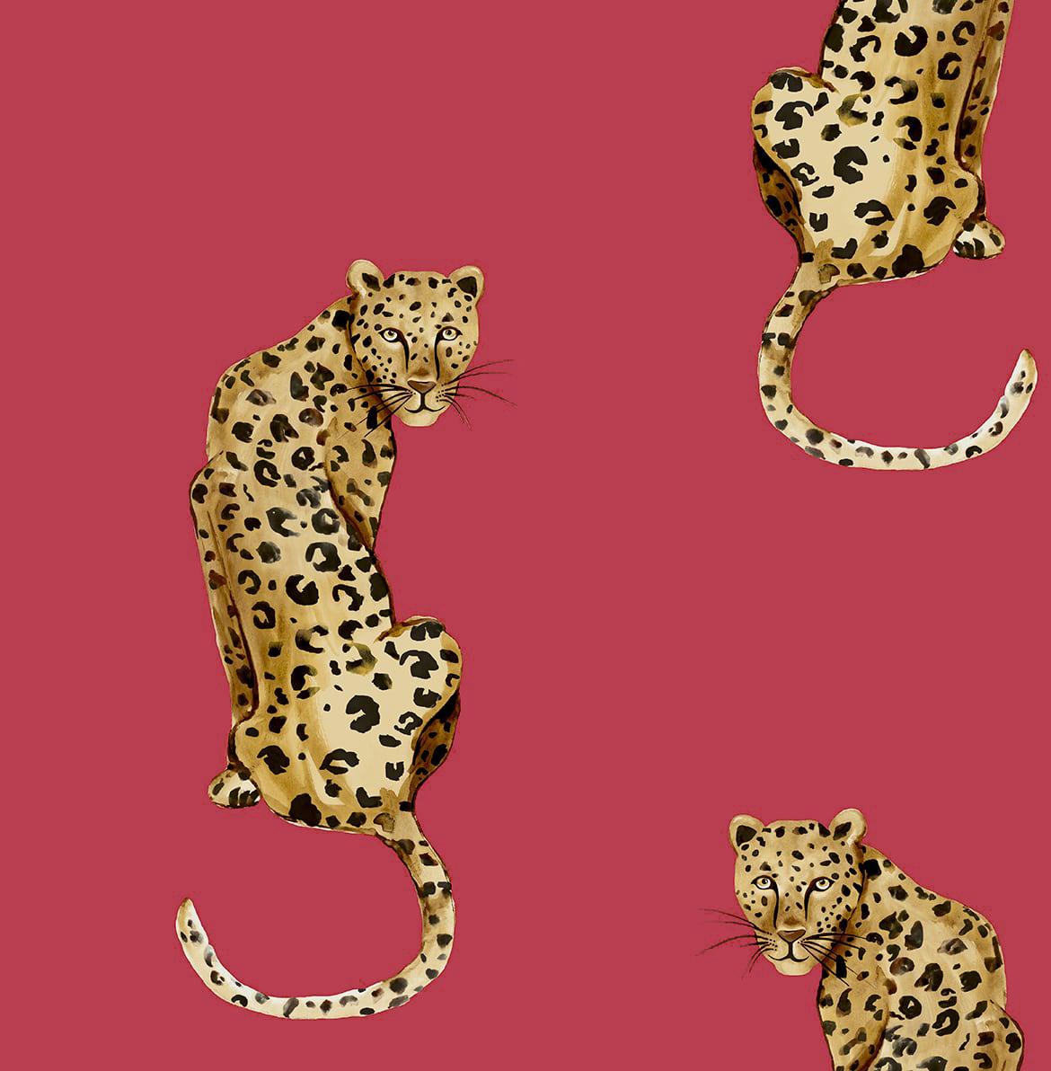 20.5 x 216 in. Leopard King Peel & Stick Wallpaper, Red