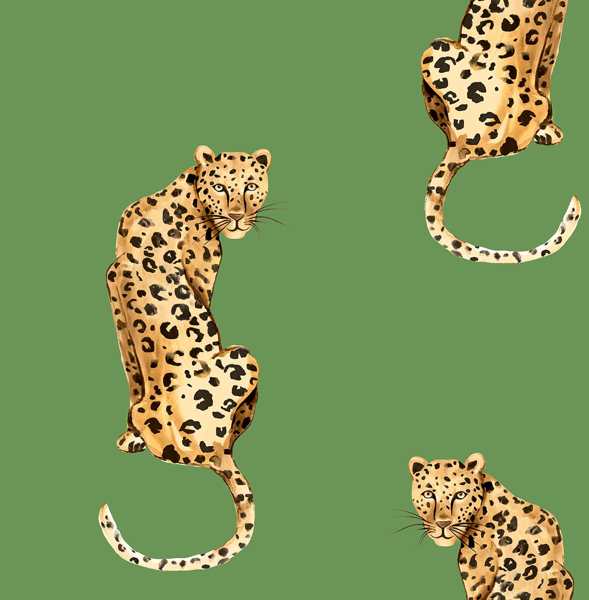 20.5 x 216 in. Leopard King Peel & Stick Wallpaper, Green